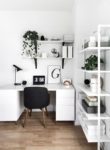 Home office – white and green – we heart it
