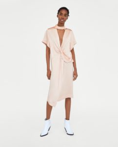 Knotted dress with button, $19, zara.com 